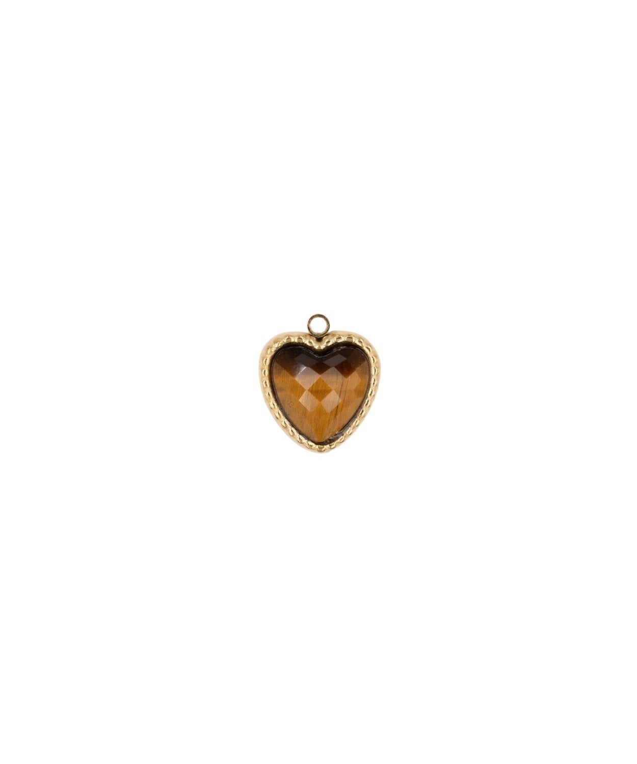 Pendentif pierre fine coeur serti 12.50x 10.55mm