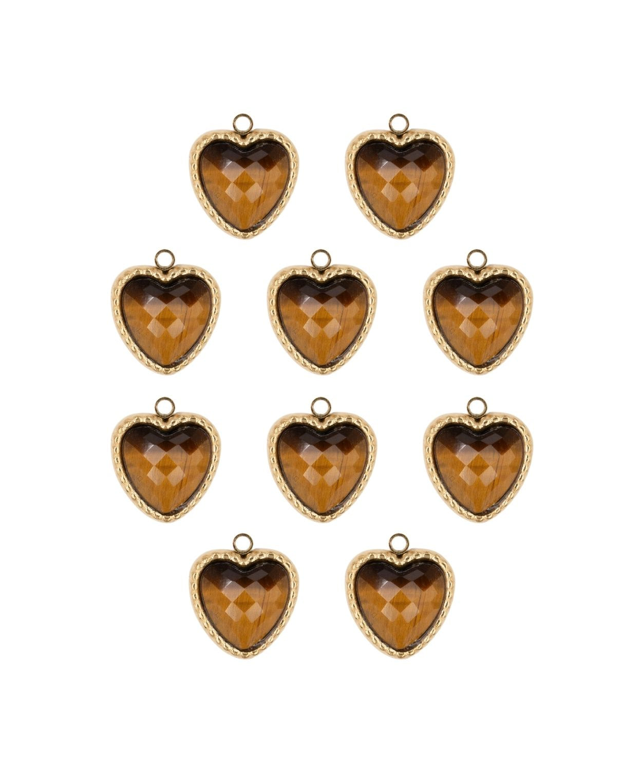 Pendentif pierre fine coeur serti 12.50x 10.55mm