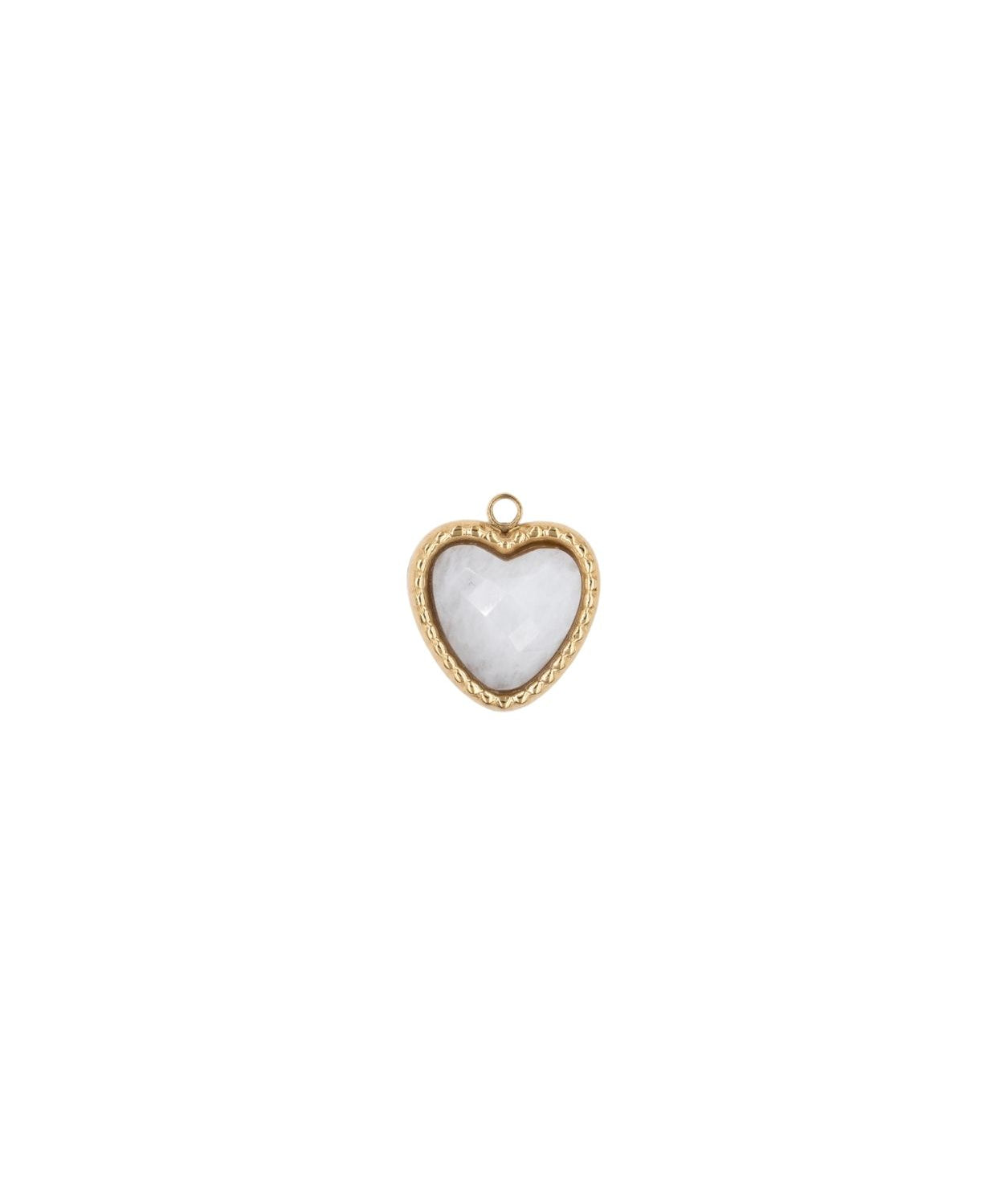 Pendentif pierre fine coeur serti 12.50x 10.55mm