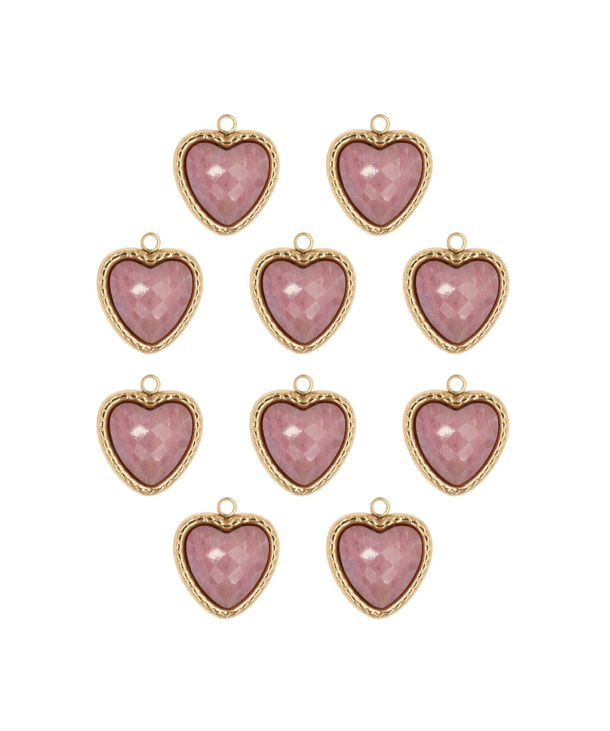 Pendentif pierre fine coeur serti 12.50x 10.55mm