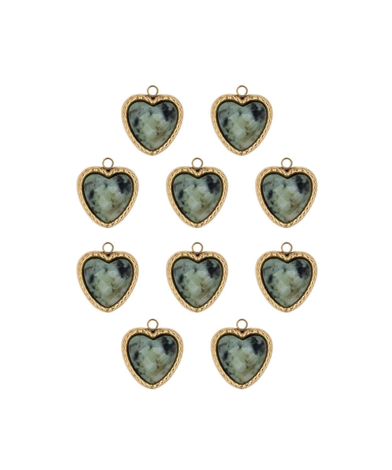 Pendentif pierre fine coeur serti 12.50x 10.55mm