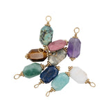 Pendentif pierre fine prisme pentagonal 18x9mm - Lot mélangé