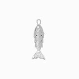 Pendentif poisson oeil strass blanc 28x7mm