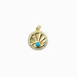 Pendentif rayons de Soleil strass doré à l'or fin
