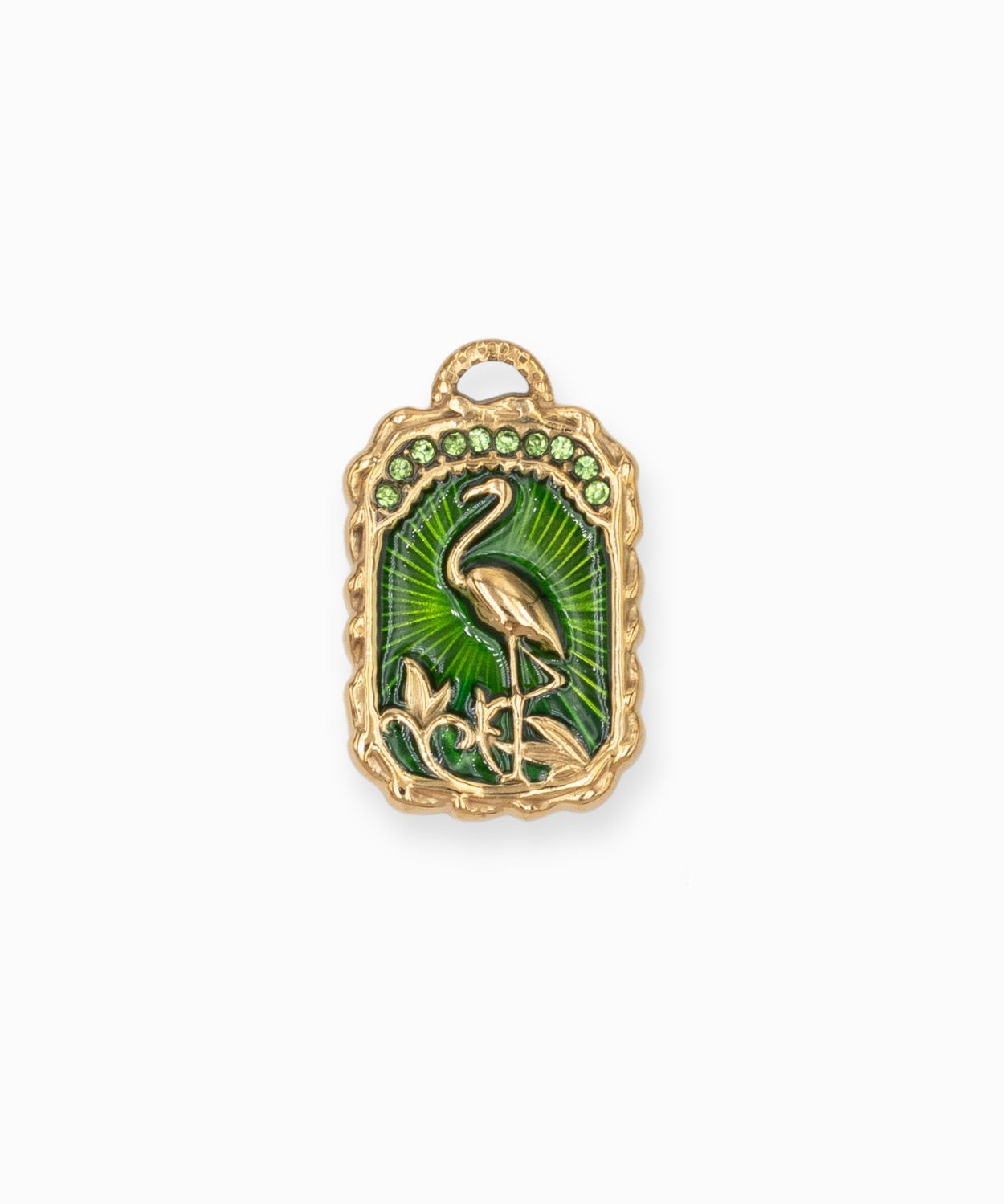 Pendentif rectangle flamangue 27.40x17mm