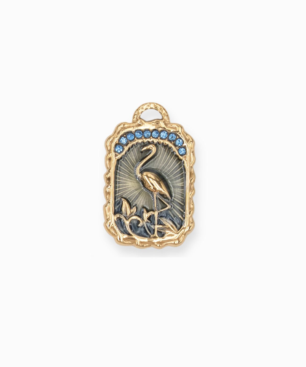 Pendentif rectangle flamangue 27.40x17mm