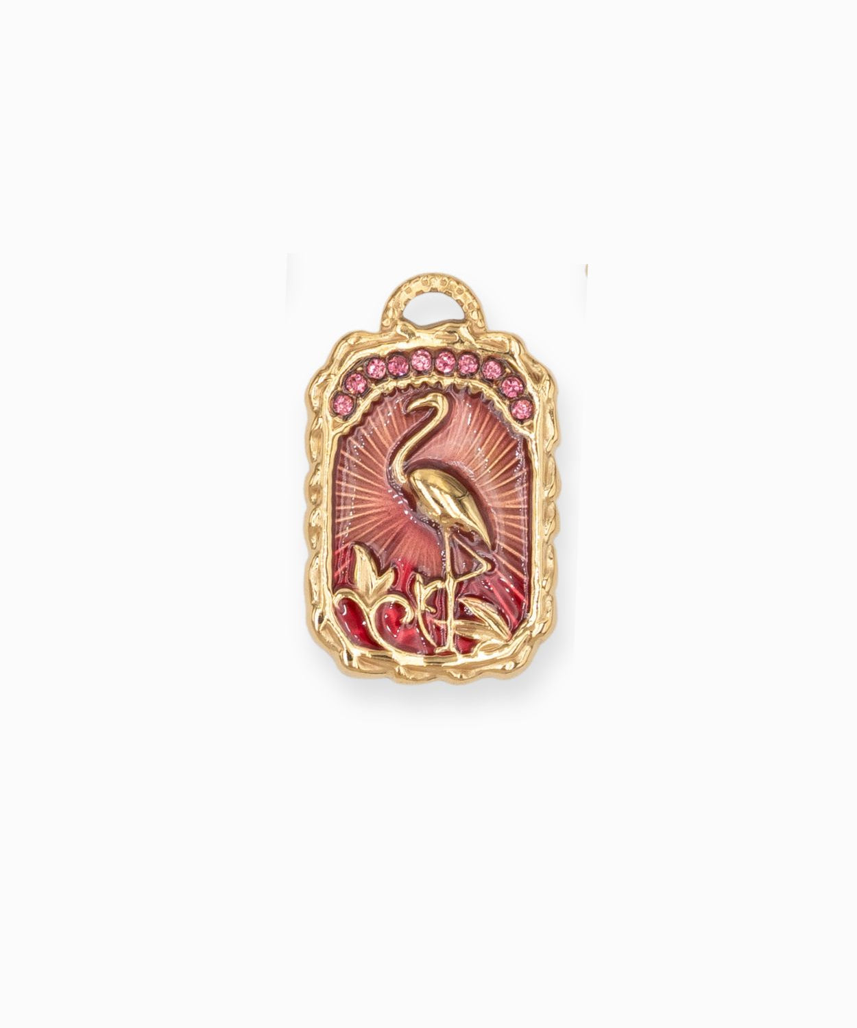 Pendentif rectangle flamangue 27.40x17mm