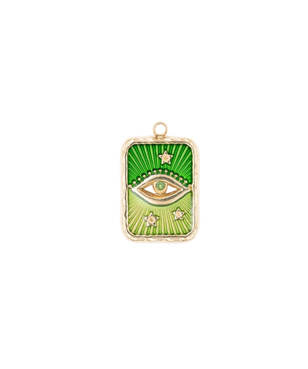Pendentif rectangle oeil strass 17x13mm