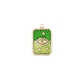 Pendentif rectangle oeil strass 17x13mm