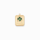 Pendentif rectangle trèfle chance 12.50x9mm