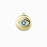 Pendentif rond l'oeil strass 15mm
