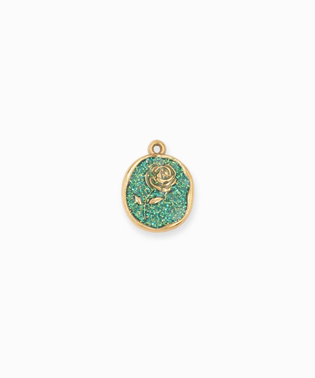 Pendentif rose plate 18x16.5mm