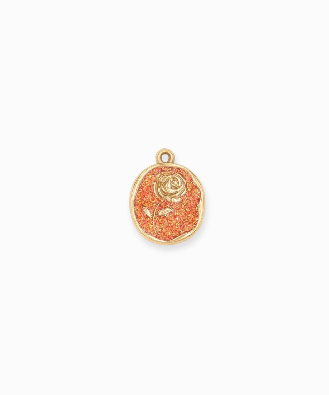 Pendentif rose plate 18x16.5mm