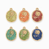 Pendentif rose plate 18x16.5mm - Lot mélangé