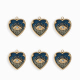 Pendentifs médaille coeur oeil Stardust 16x16mm