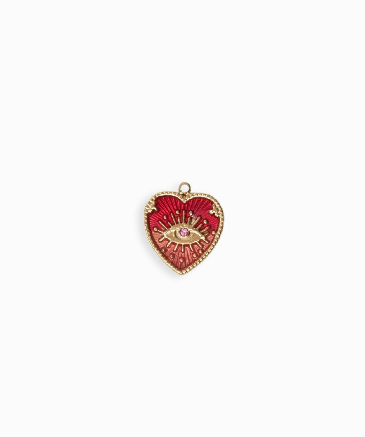 Pendentifs médaille coeur oeil Stardust 16x16mm