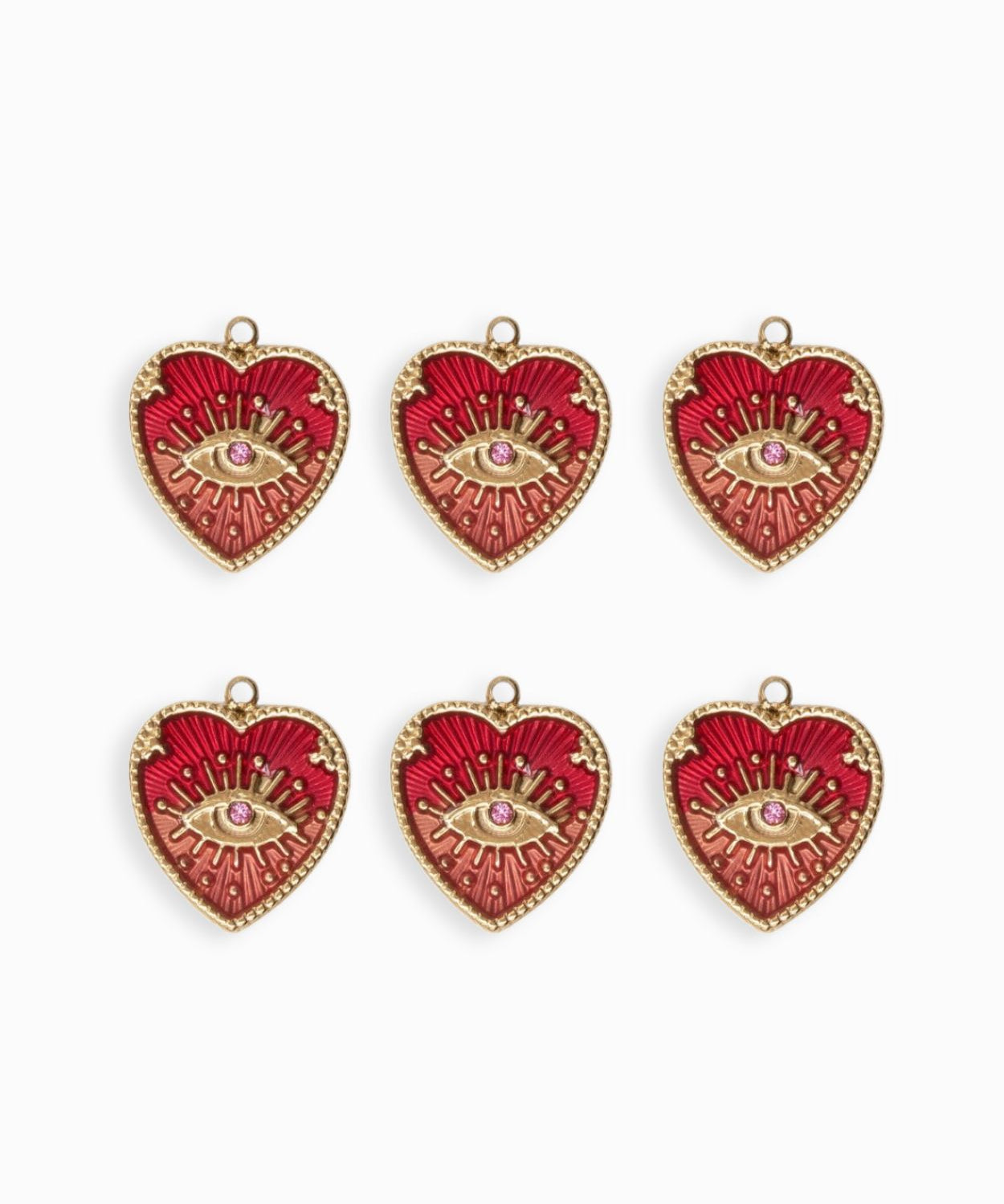 Pendentifs médaille coeur oeil Stardust 16x16mm