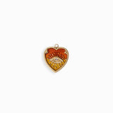 Pendentifs médaille coeur oeil Stardust 16x16mm