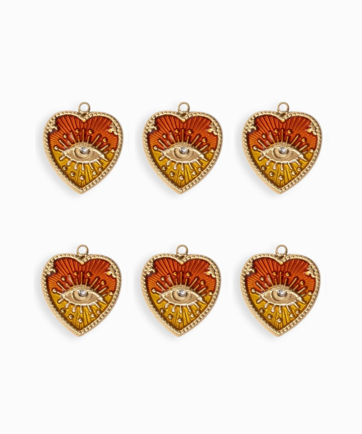Pendentifs médaille coeur oeil Stardust 16x16mm