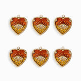 Pendentifs médaille coeur oeil Stardust 16x16mm