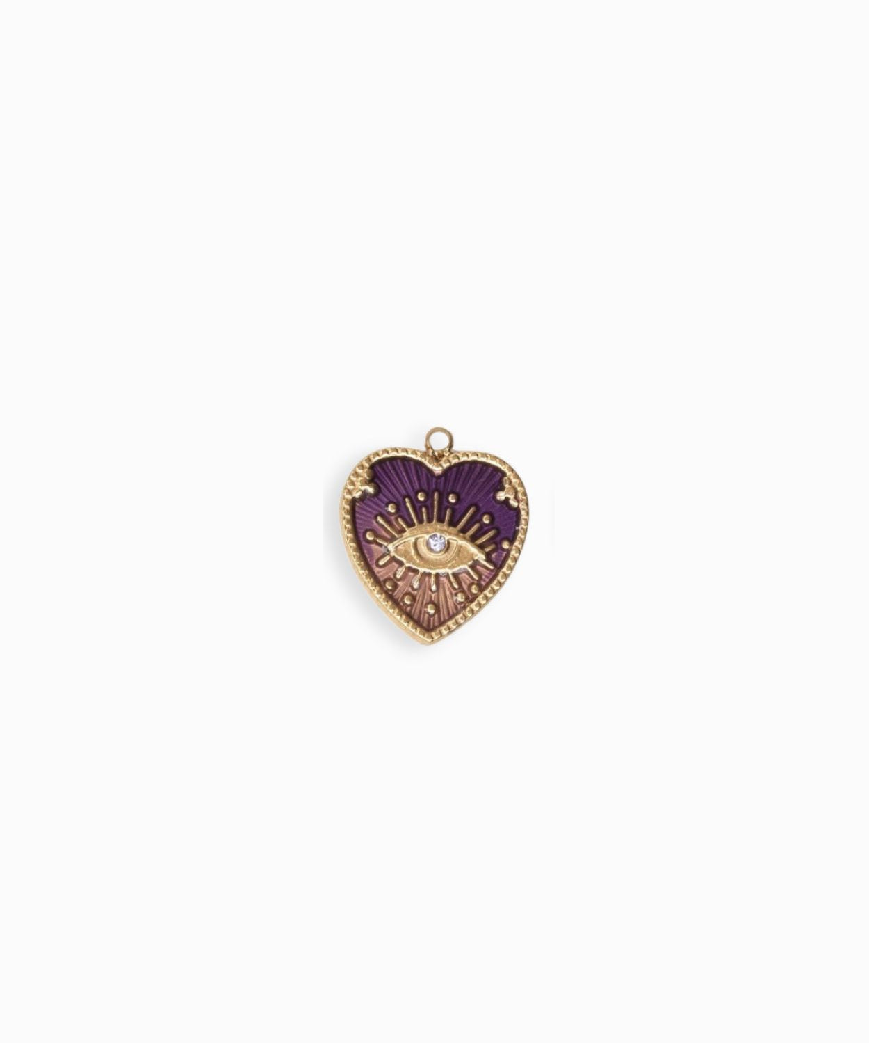 Pendentifs médaille coeur oeil Stardust 16x16mm