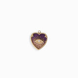 Pendentifs médaille coeur oeil Stardust 16x16mm
