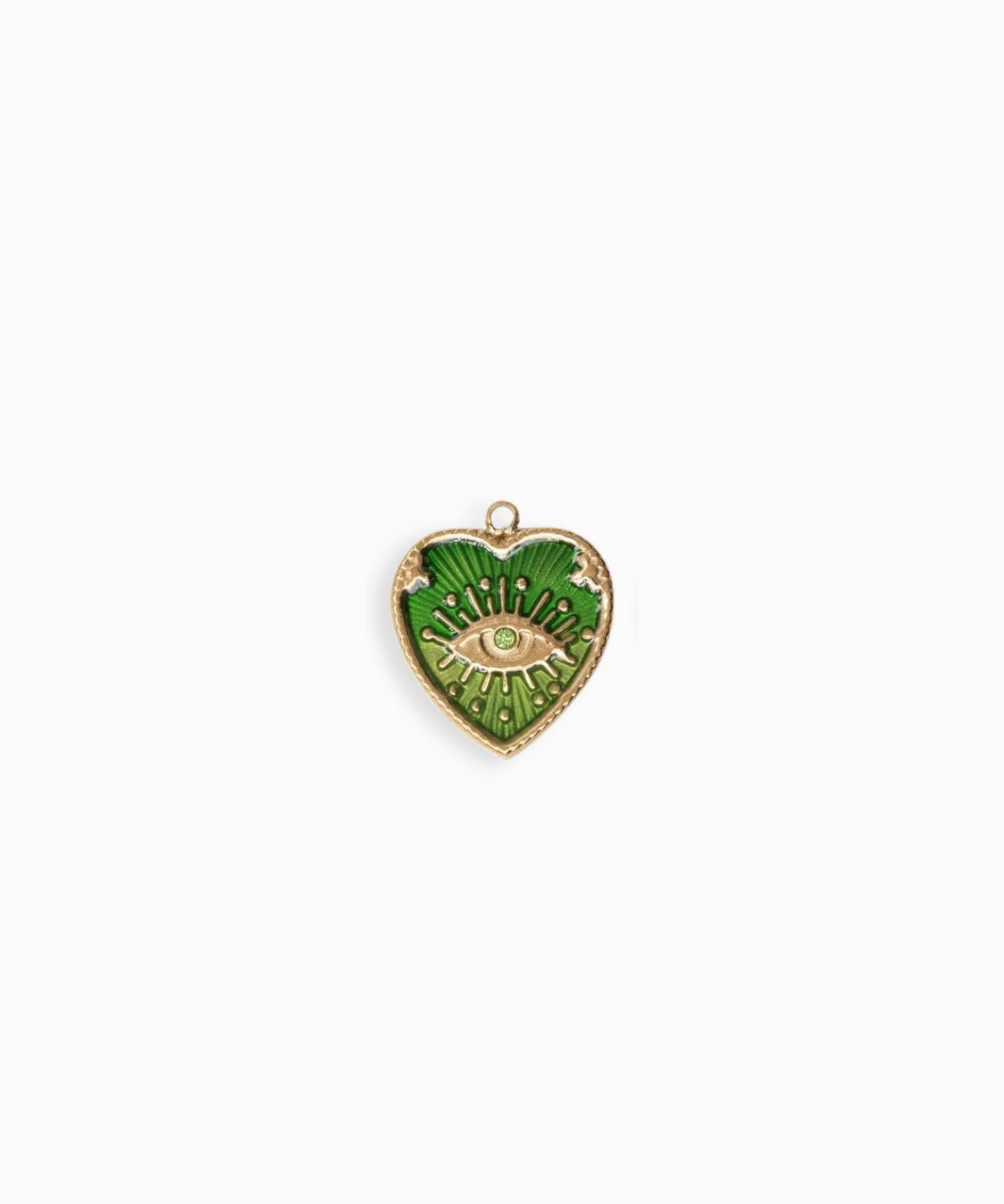 Pendentifs médaille coeur oeil Stardust 16x16mm