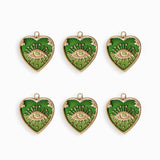 Pendentifs médaille coeur oeil Stardust 16x16mm