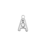 Pendentifs alphabet "ballon" A-Z 16.5x10mm - Rhodié