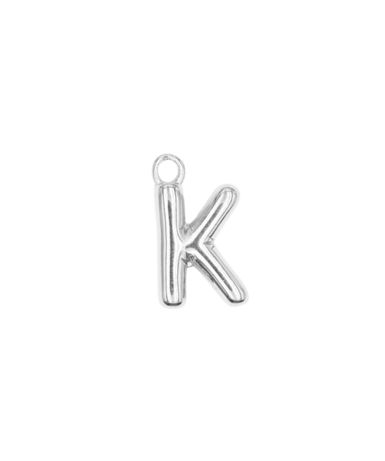 Pendentifs alphabet "ballon" A-Z 16.5x10mm - Rhodié