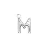 Pendentifs alphabet "ballon" A-Z 16.5x10mm - Rhodié