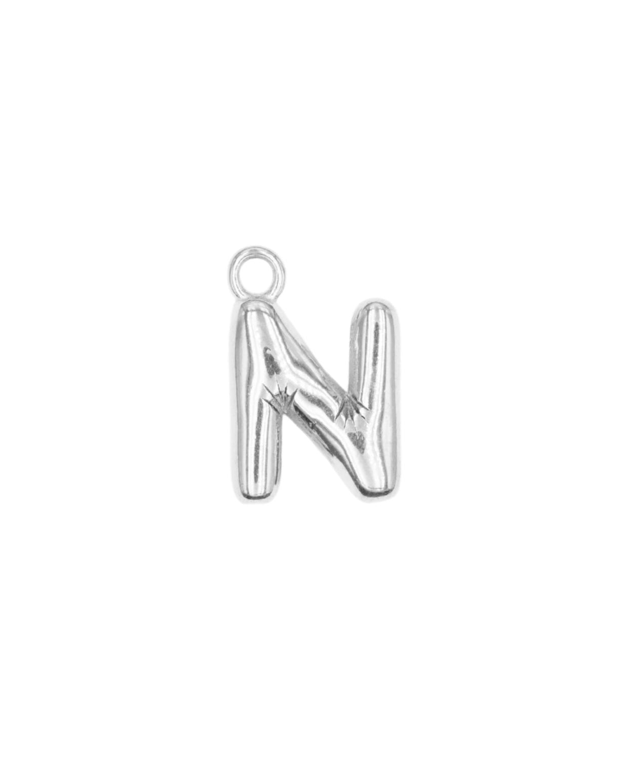 Pendentifs alphabet "ballon" A-Z 16.5x10mm - Rhodié