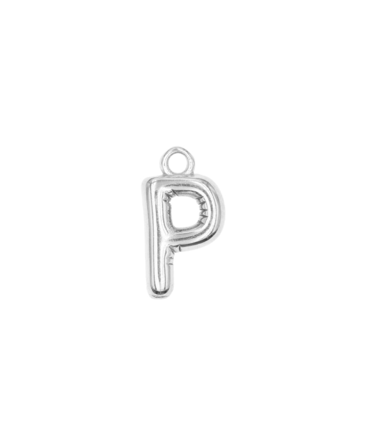 Pendentifs alphabet "ballon" A-Z 16.5x10mm - Rhodié