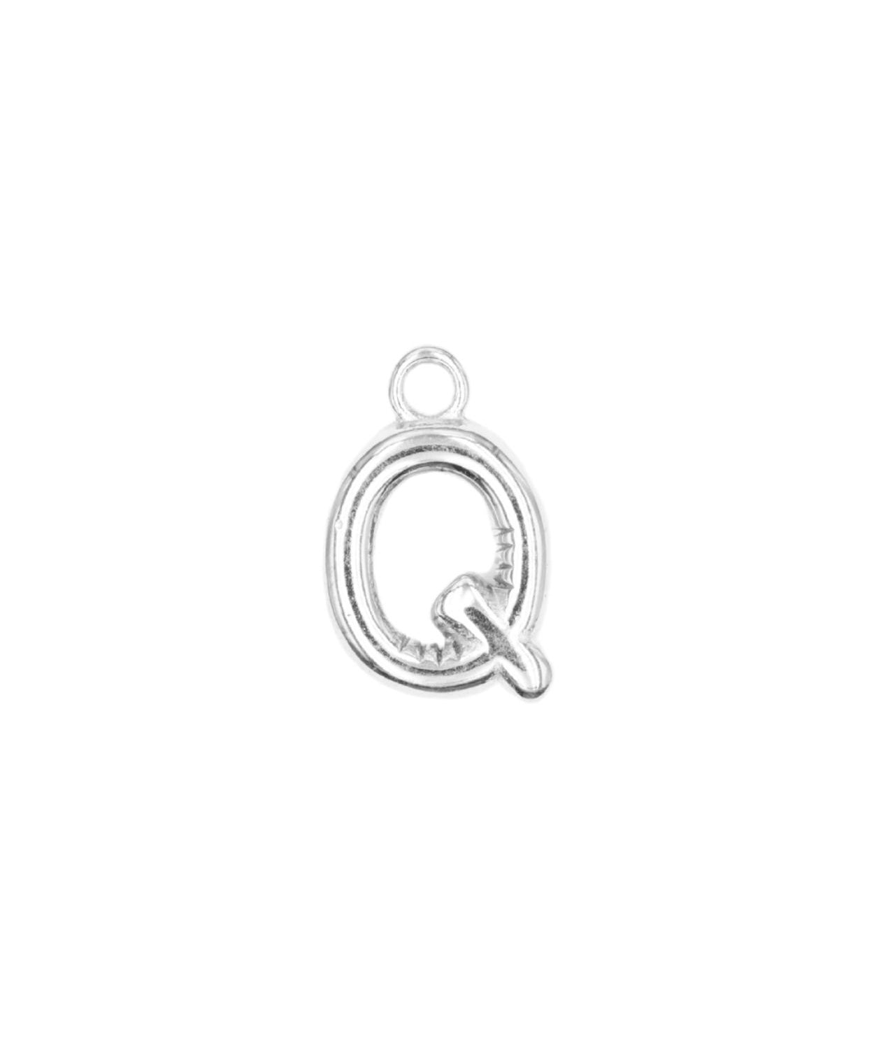 Pendentifs alphabet "ballon" A-Z 16.5x10mm - Rhodié