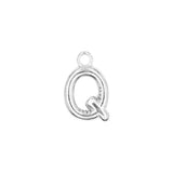 Pendentifs alphabet "ballon" A-Z 16.5x10mm - Rhodié