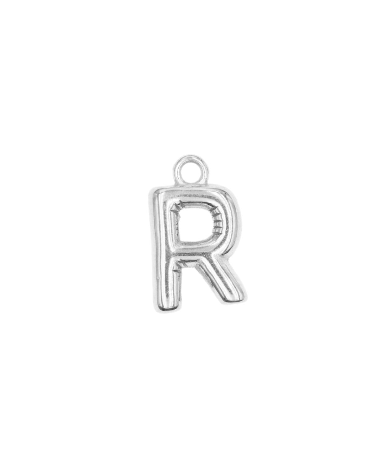 Pendentifs alphabet "ballon" A-Z 16.5x10mm - Rhodié