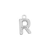 Pendentifs alphabet "ballon" A-Z 16.5x10mm - Rhodié