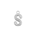 Pendentifs alphabet "ballon" A-Z 16.5x10mm - Rhodié