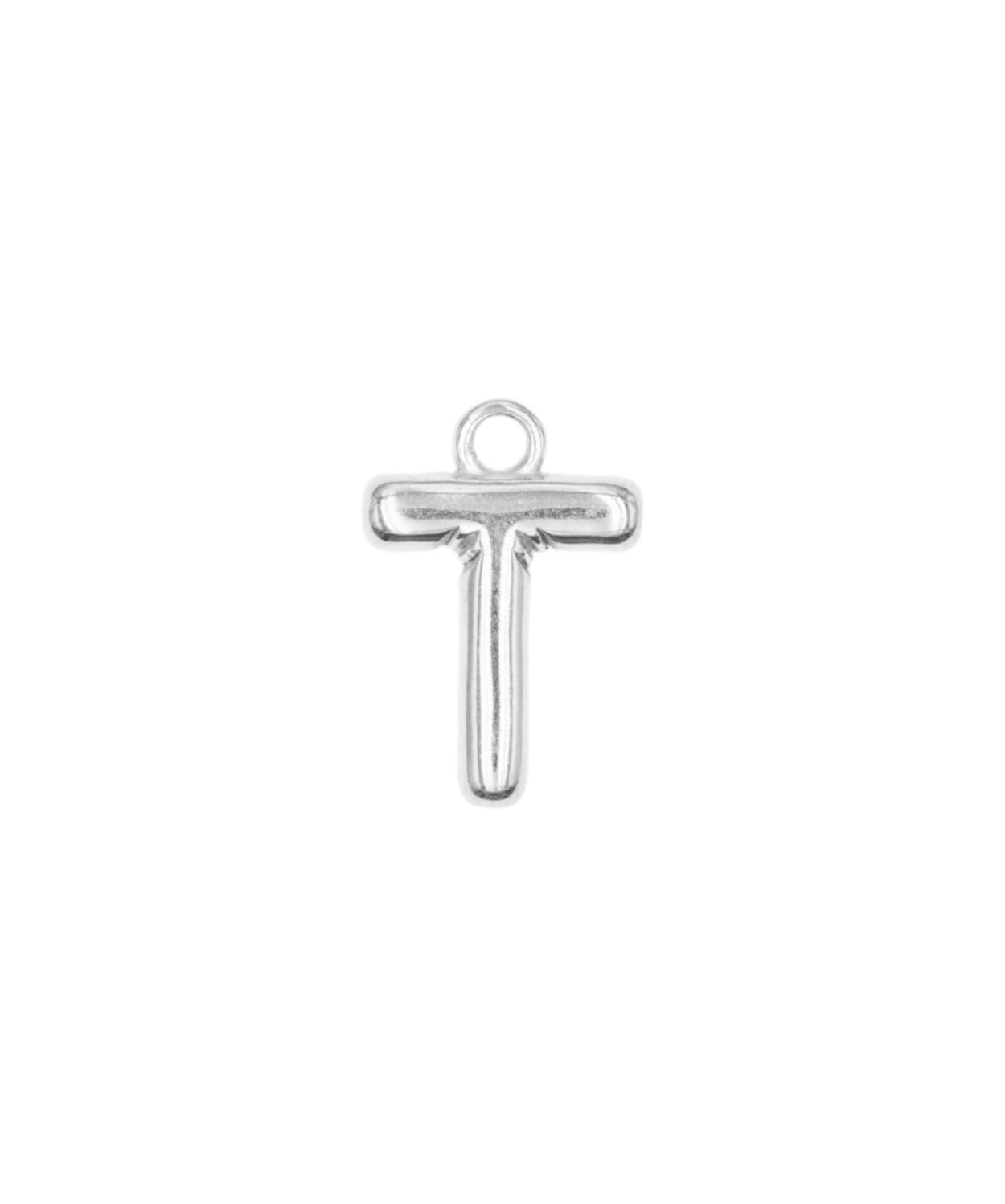 Pendentifs alphabet "ballon" A-Z 16.5x10mm - Rhodié