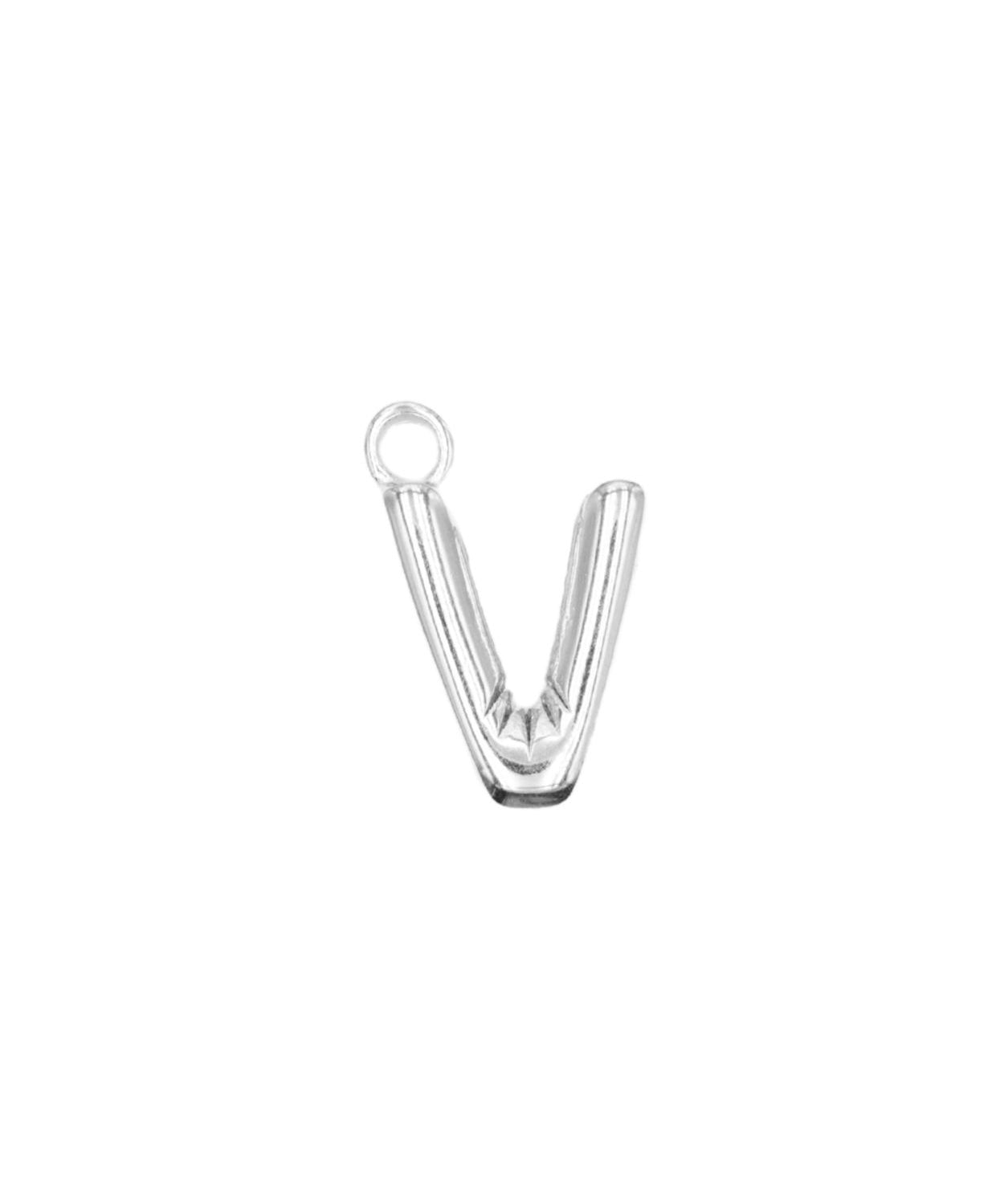 Pendentifs alphabet "ballon" A-Z 16.5x10mm - Rhodié