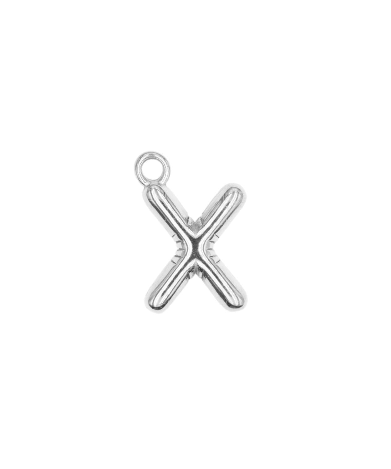 Pendentifs alphabet "ballon" A-Z 16.5x10mm - Rhodié