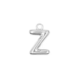 Pendentifs alphabet "ballon" A-Z 16.5x10mm - Rhodié