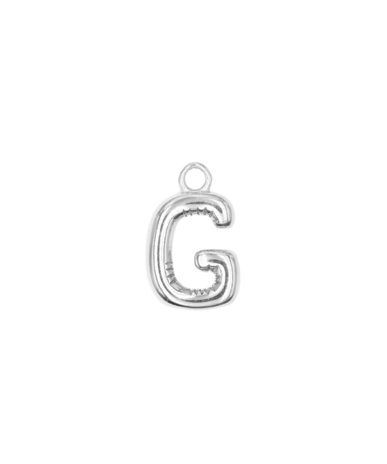Pendentifs alphabet "ballon" A-Z 16.5x10mm - Rhodié
