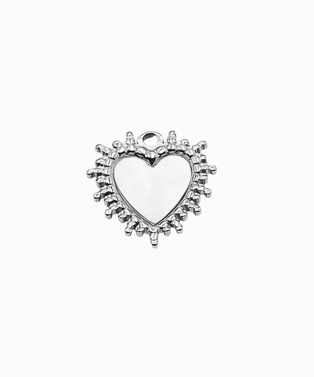 Pendentif coeur et nacre 16x16mm