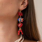 Pendentifs corail 23x9mm