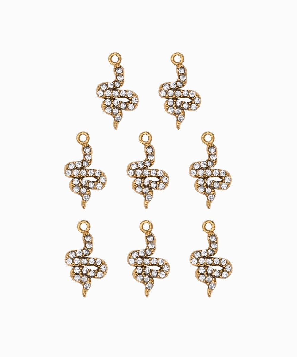 Pendentif serpent strass 12x8mm