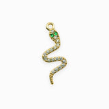 Pendentif serpent strass vert 18x7mm