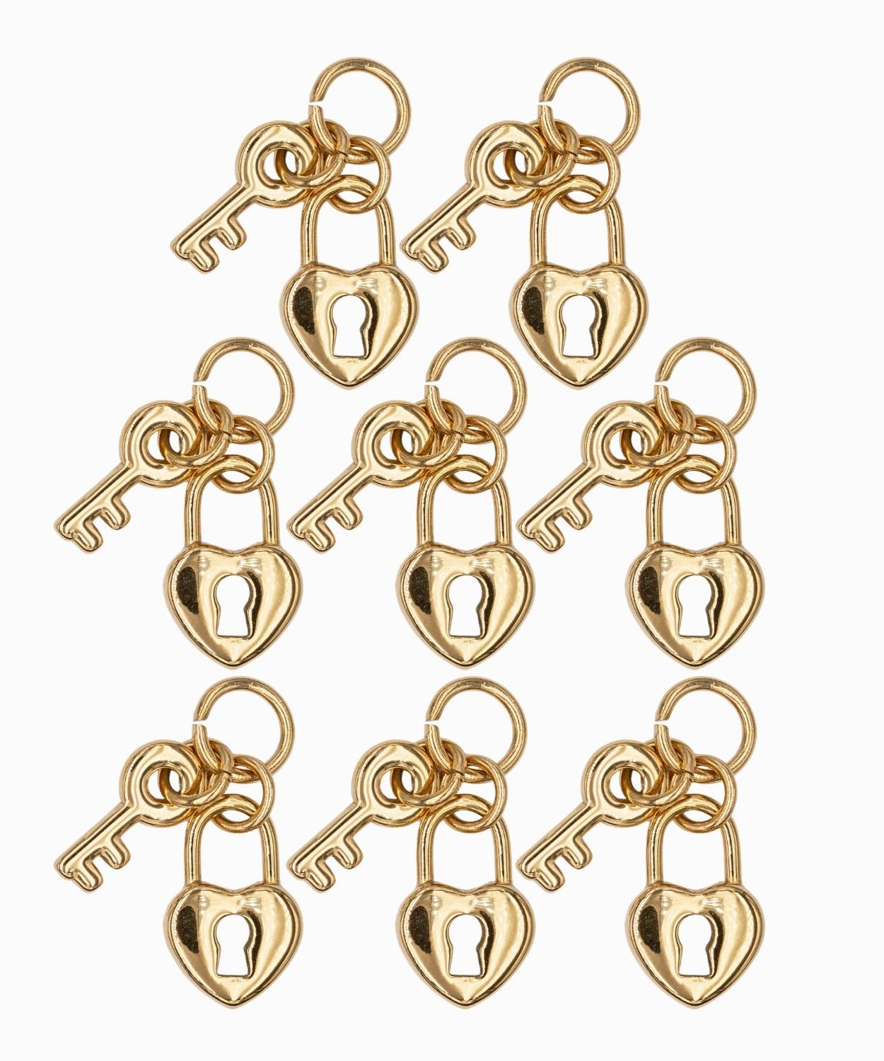 Pendentif serrure coeur + clé 16x10.50 mm