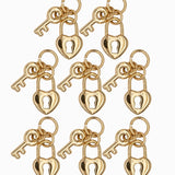 Pendentif serrure coeur + clé 16x10.50 mm