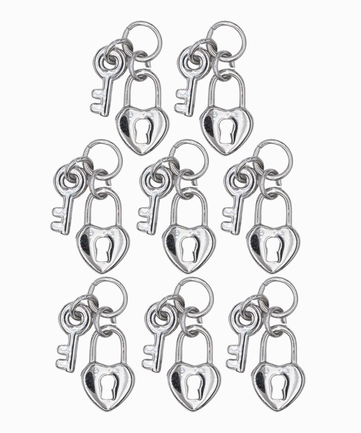 Pendentif serrure coeur + clé 16x10.50 mm